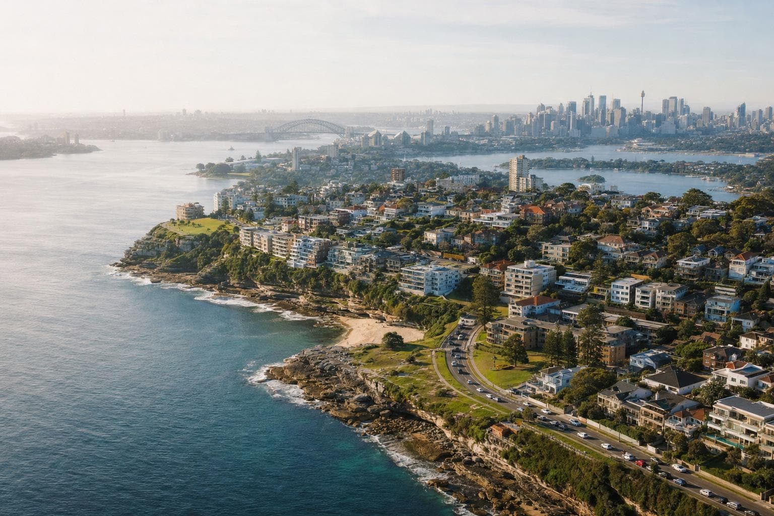 Aerial view of the New South Wales coastline